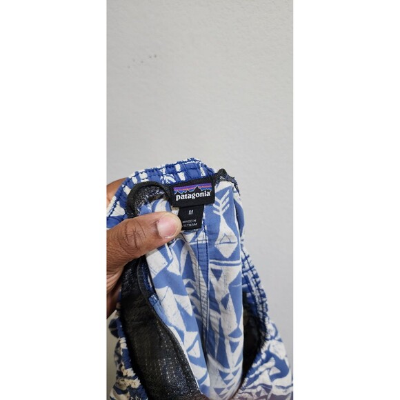 Patagonia Mens Geometric Swim Suit Trunks Drawstring Abstract Blue Hawaiian M - Picture 9 of 12